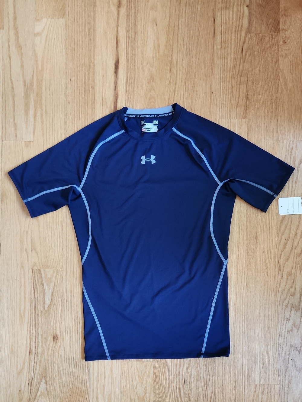 Under Armour, Compression Heat Gear, Mens L, Navy with Light Gray Accents